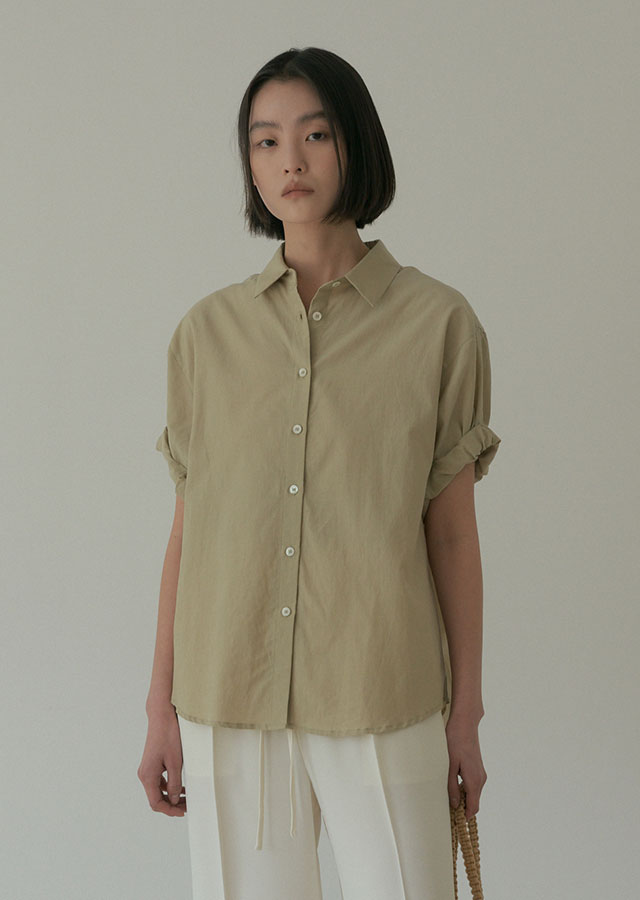 [10%] roll-up blouse-khaki