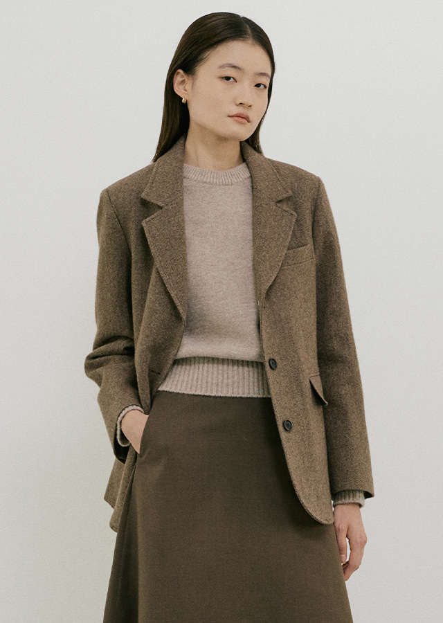 [20%] wool alpaca jacket-brown