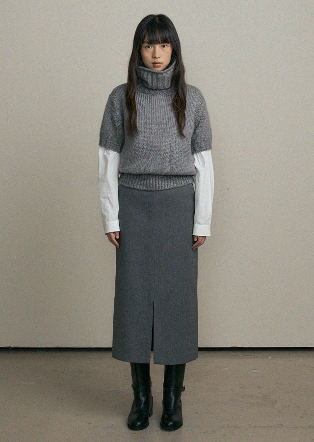 slits skirt-gray