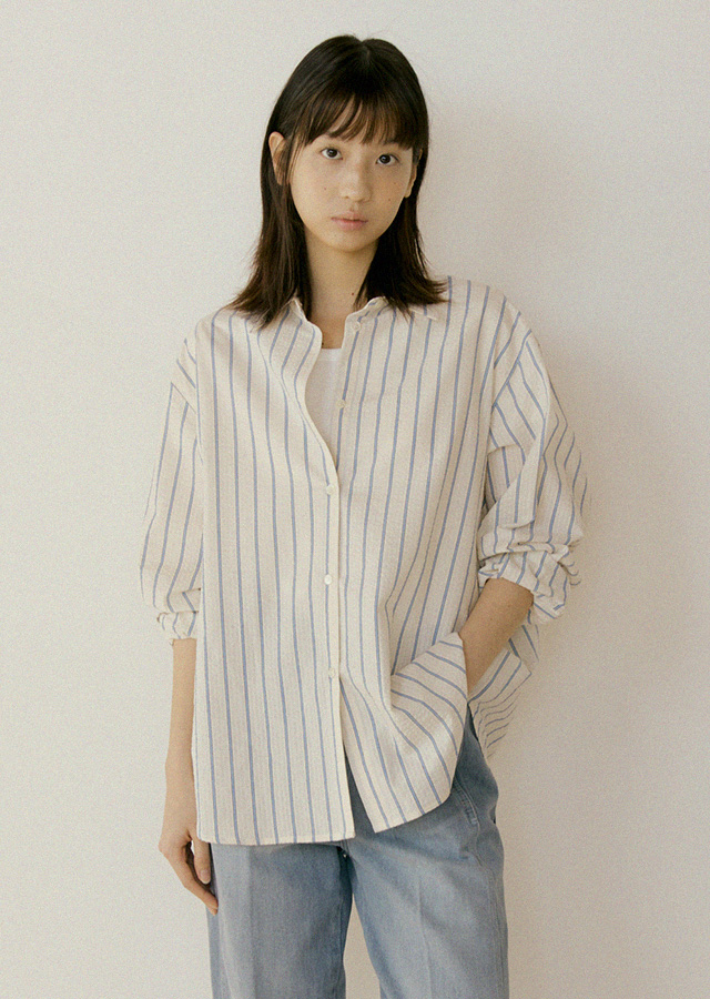 [20%] stripe poplin shirt-cream(5월 14일 이후 순차배송)