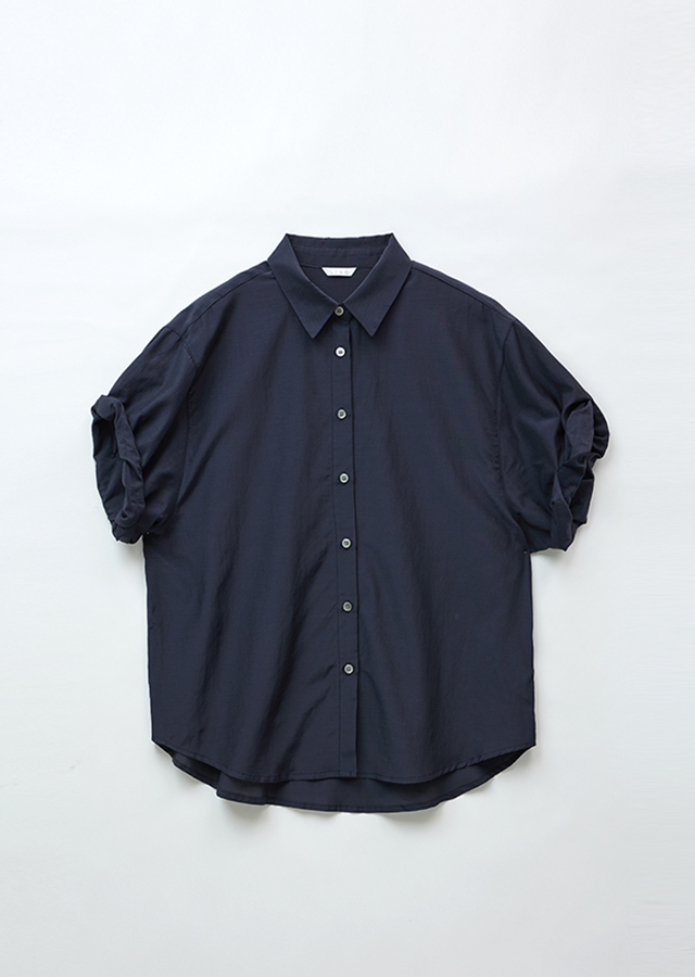 [10%] roll-up blouse-navy
