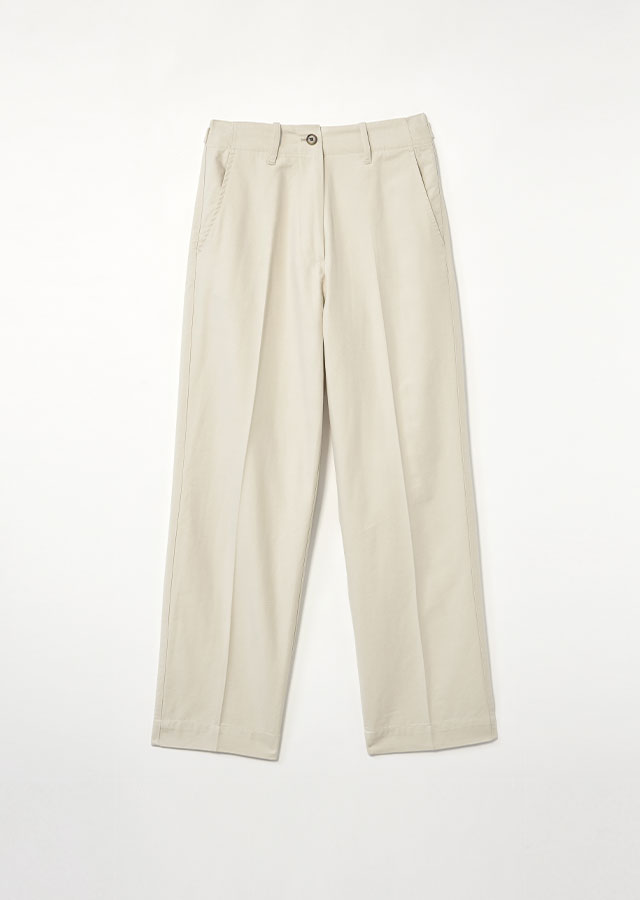 side strap button pants-L.beige