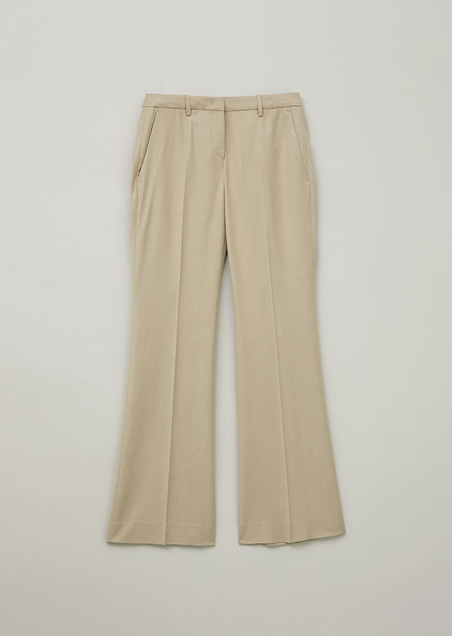 semi flared pants-beige