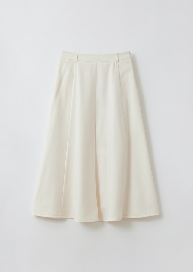 flared long skirt-cream