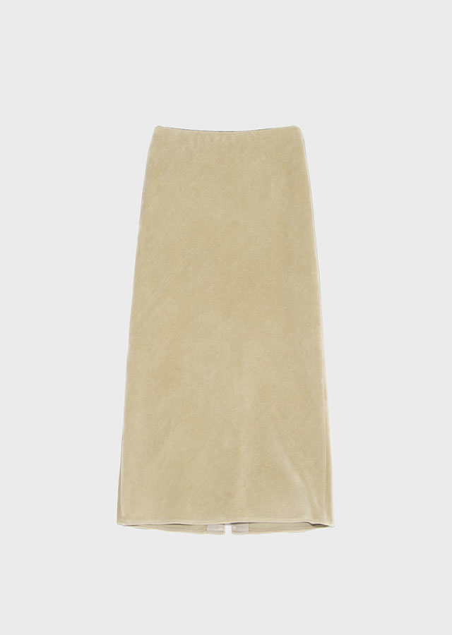 corduroy banded skirt-beige