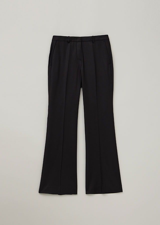 semi flared pants-black