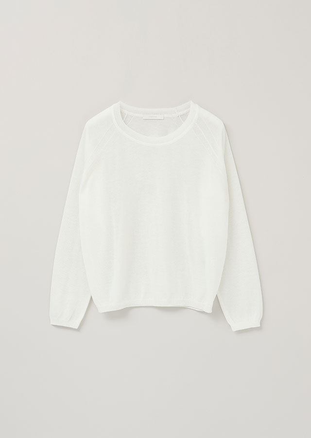 round see-through knit TOP-ivory
