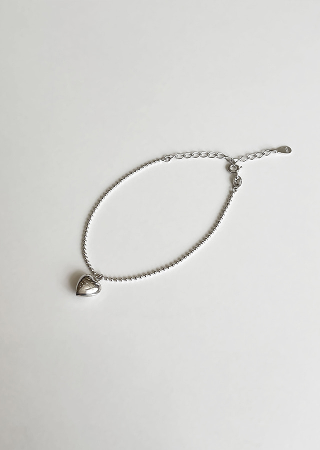 [silver 925] heart ball chain bracelet