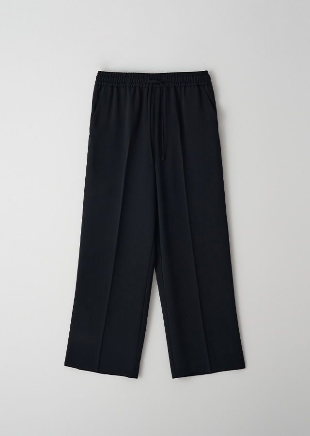 relax banded pants-black