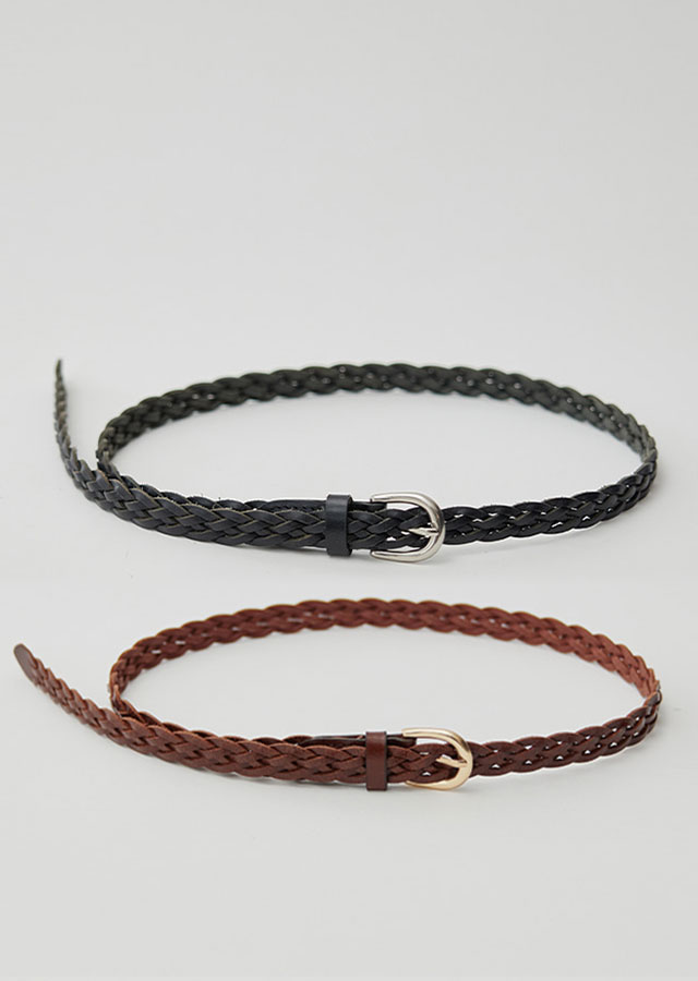 [선물옵션]  20mm braided leather belt-2color(brwon color 5월 14일 이후 순차배송)