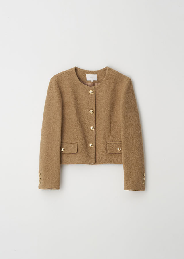 [10%] wool tweed jacket-beige