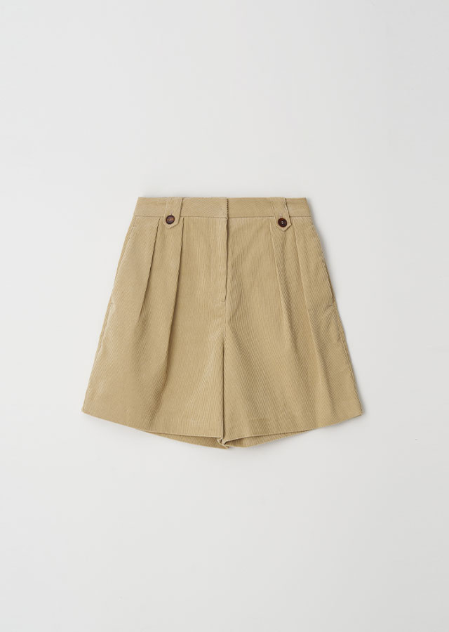 [10%] corduroy half pants-beige