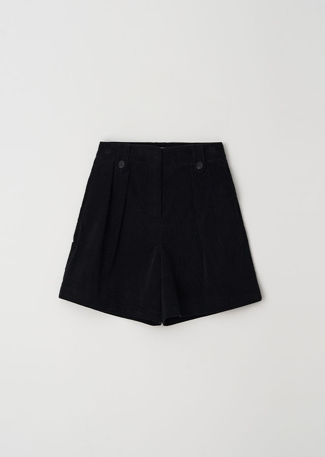 [10%] corduroy half pants-black