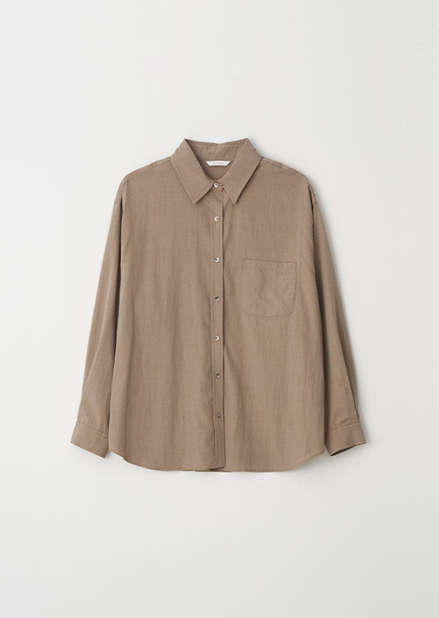 side button wrap shirt-brown