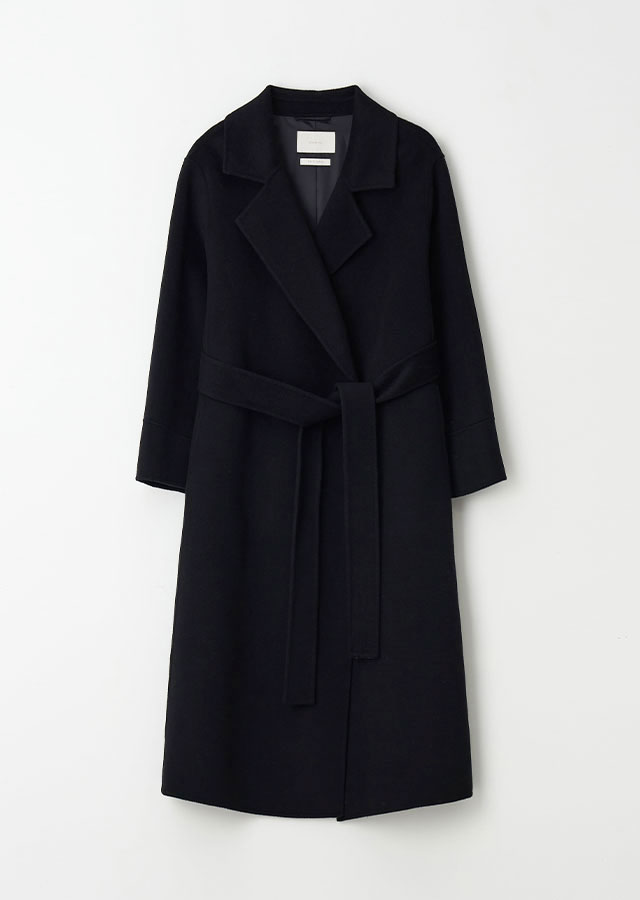 handmade cashmere coat-black