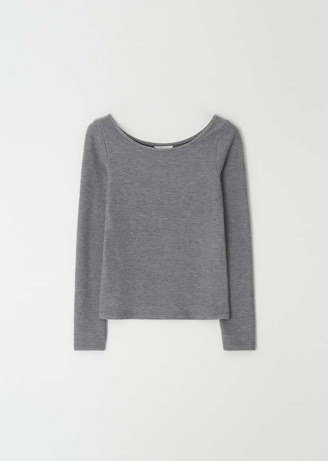[30%] essential boat neck top-gray