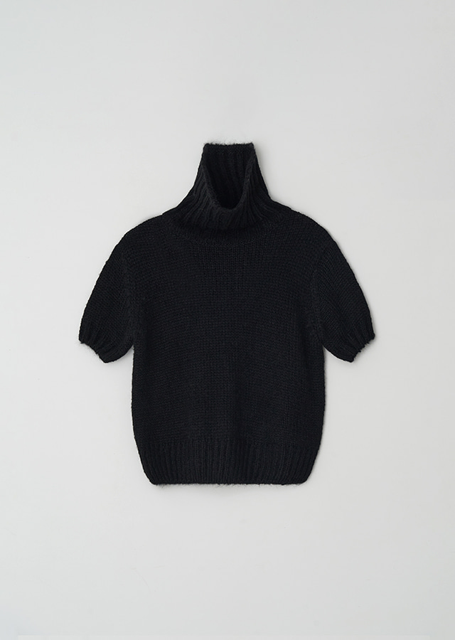 mohair turtleneck knit -black