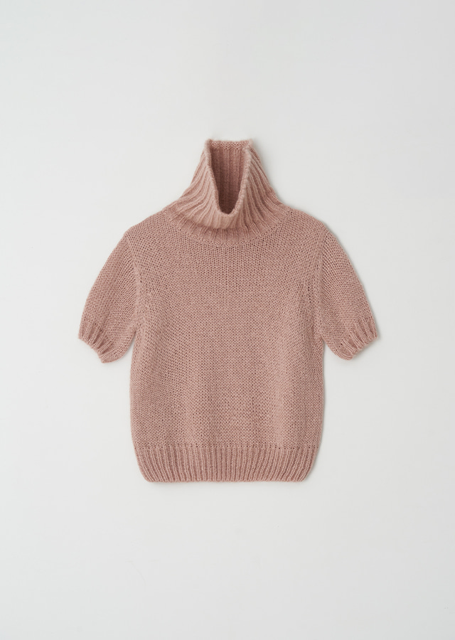 mohair turtleneck knit -pink