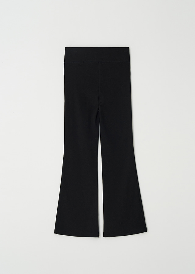fleece banded pants-black