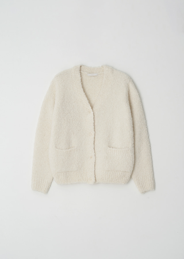 boucle knit cardigan-Ivory (Long size 12월 20일 이후 순차배송)