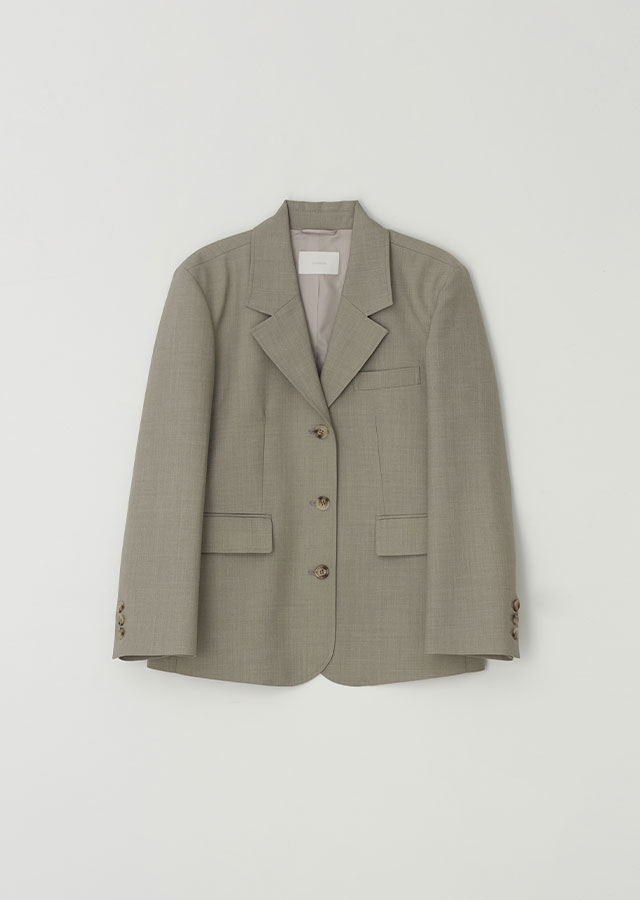 summer wool overfit jacket-gray