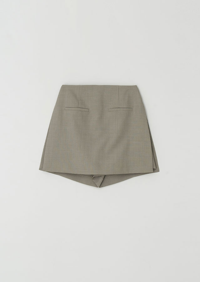 summer wool skirt pants-gray