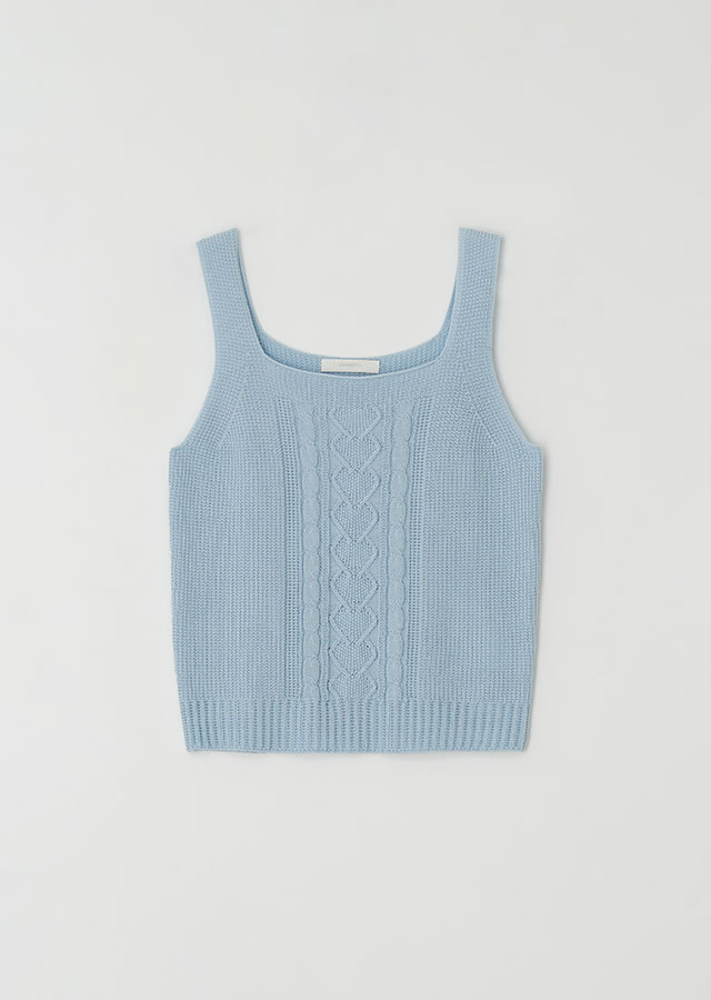 whole garment knit sleeveless-sky