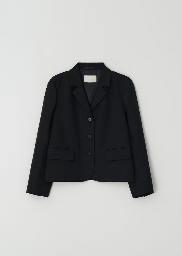 three button short jacket-black