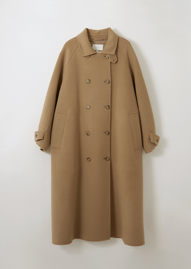 handmade wool double trench CT-camel