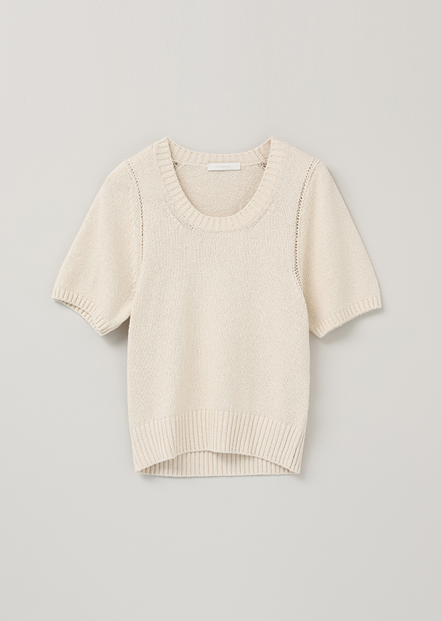 scoop neck boucle knit top-oatmeal(5월 16일 이후 순차배송)