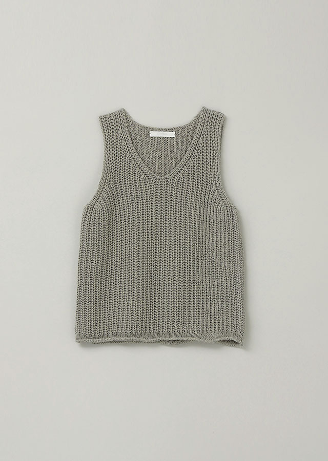 hanji blended knit vest-grey