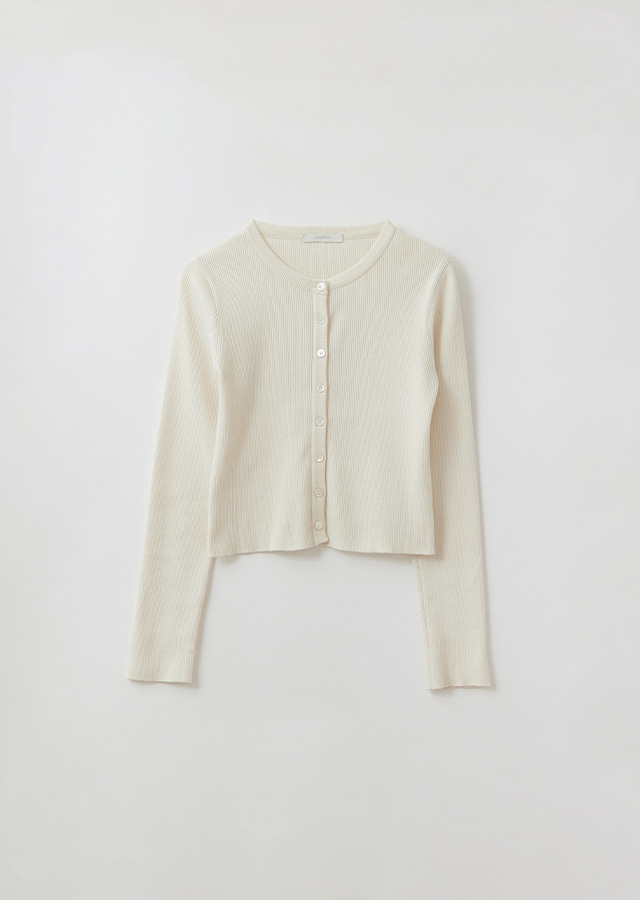 ribbed open knit top-ivory