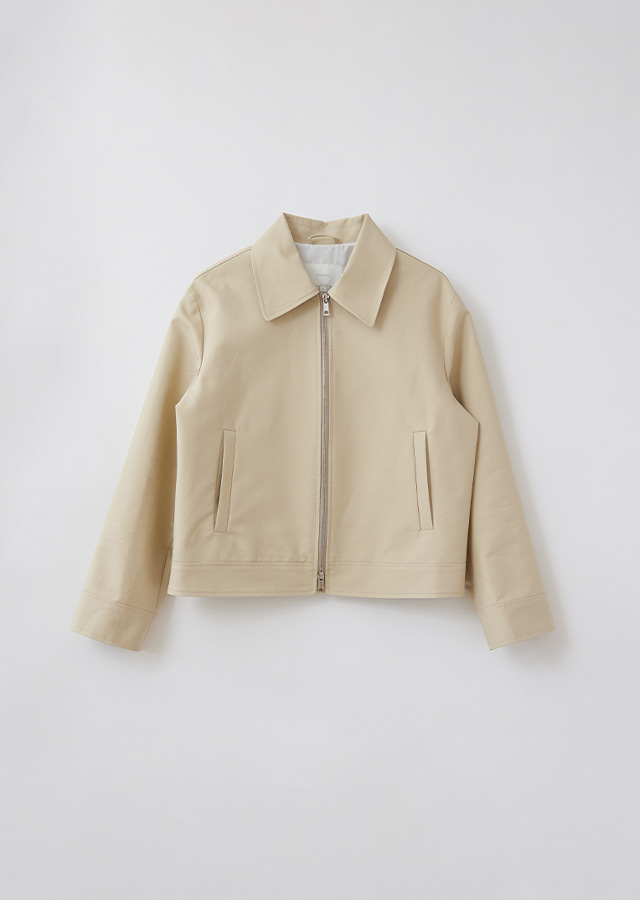 cotton blouson jacket-beige
