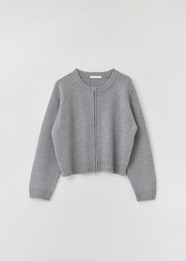 classic zip-up knit-gray
