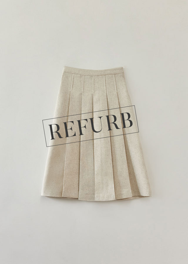 [REFURB] wool pintuck skirt-ivory