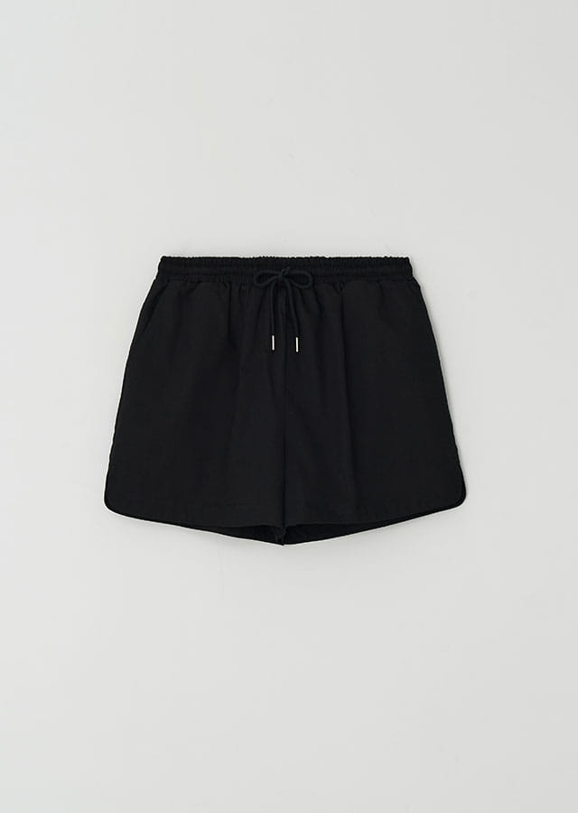 [15%] half cotton banding pants-black
