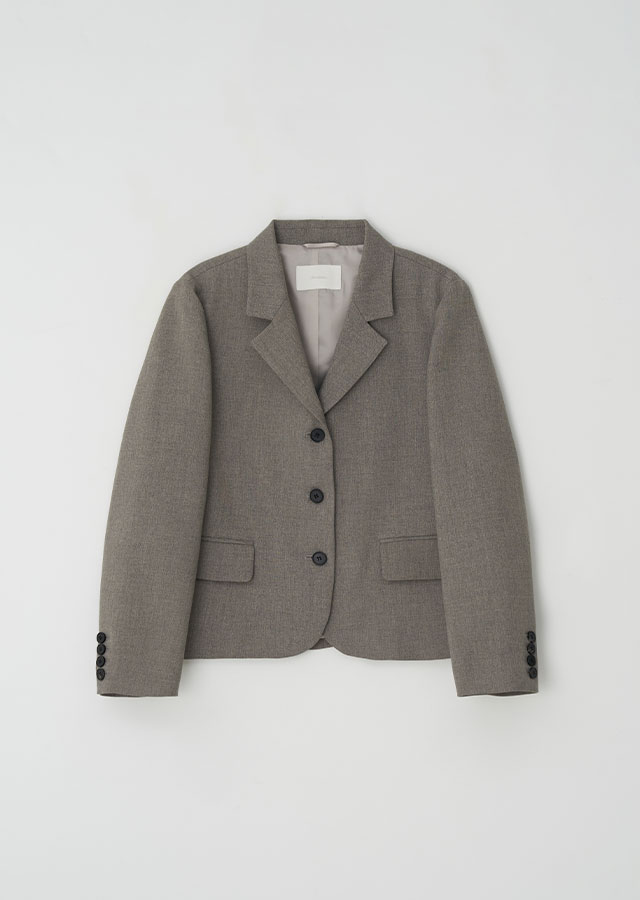 three button short jacket-gray
